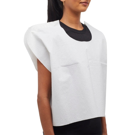 McKesson Exam Cape McKesson White Front / Back Opening Without Closure Unisex - Case of 100 - 18-10856-CS