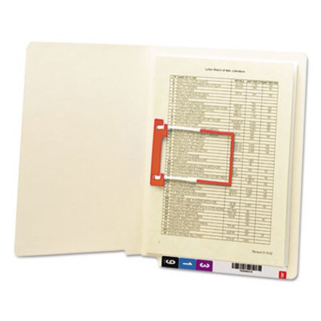 Smead™ Heavyweight Manila Reinforced End Tab U-Clip Fastener Folders, 0.75" Expansion, 1 Fastener, Letter Size, Manila, 50/Box - Box of 1 - SMD-34112-BX