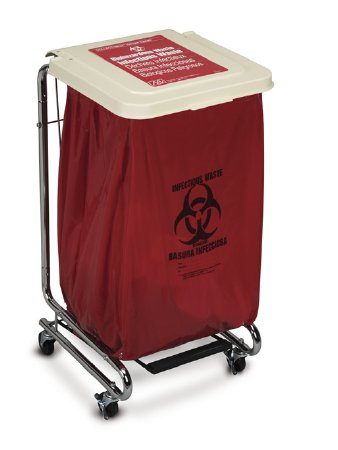 Medegen Medical Products LLC Hamper Stand Rolling Square Opening Foot Pedal Self-Closing Lid - Each - 15-9000-EA