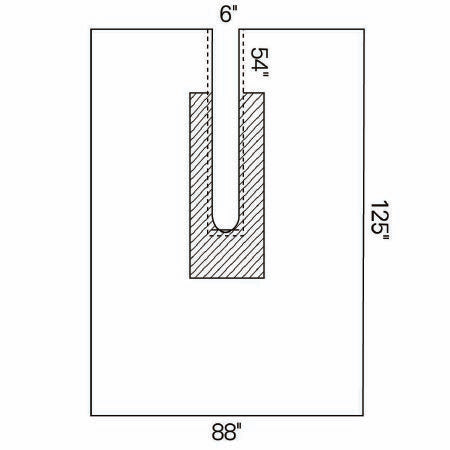 O&M Halyard Inc Surgical Drape Large Ortho U-Drape 88 W X 125 L Inch Sterile - Case of 11 - 89311-CS