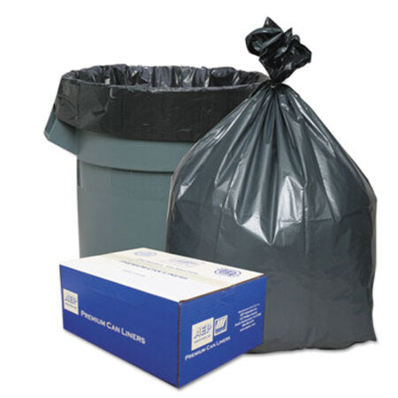 Platinum Plus® Can Liners, 33 gal, 1.35 mil, 33" x 40", Gray, 10 Bags/Roll, 10 Rolls/Carton - CT/1 - WBI-PLA4070-CT