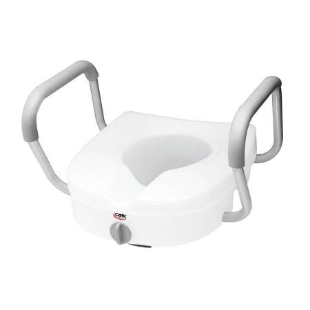 Apex-Carex Healthcare Raised Toilet Seat with Arms E-Z Lock™ 5 Inch Height White 300 lbs. Weight Capacity - Each - FGB311C0 0000-EA