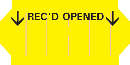 Precision Dynamics Pre-Printed Label TXII® Advisory Label Yellow Received Opened Black Quality Control Label 1/2 X 1 Inch - Roll of 1 - TX-RO-RL