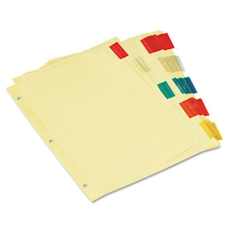 Universal® Insertable Tab Index, 5-Tab, 11 x 8.5, Buff, Assorted Tabs, 6 Sets - Pack of 1 - UNV-21870-PK