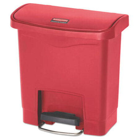 Rubbermaid® Commercial Streamline Resin Step-On Container, Front Step Style, 4 gal, Polyethylene, Red - Each - RCP-1883563-EA