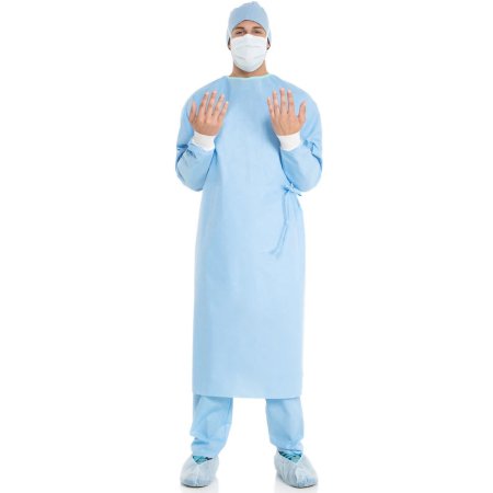 O&M Halyard Inc Fabric-Reinforced Surgical Gown with Towel ULTRA X-Large Blue Sterile ASTM D4966 Disposable - Case of 28 - 95221-CS