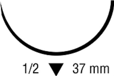 Covidien Absorbable Suture with Needle Polysorb™ Polyester GS -11 1/2 Circle Reverse Cutting Needle Size 0 Braided - Box of 36 - CL-817-BX