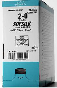 Covidien Nonabsorbable Suture without Needle Sofsilk™ Silk Braided Size 4-0 - Box of 36 - S-183-BX