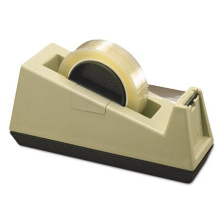 Scotch® Heavy-Duty Weighted Desktop Tape Dispenser, 3" Core, Plastic, Putty/Brown - Each - MMM-C25-EA