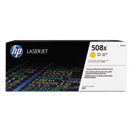 HP HP 508X, (CF362X) High-Yield Yellow Original LaserJet Toner Cartridge - Each - HEW-CF362X-EA