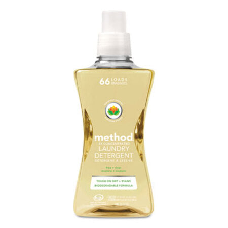 Method® 4X Concentrated Laundry Detergent, Free and Clear, 53.5 oz Bottle, 4/Carton - CT/1 - MTH-01491-CT