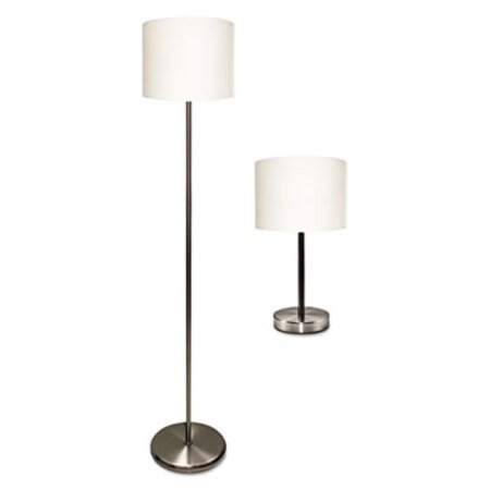 Ledu® Slim Line Lamp Set, Table 12.63" High and Floor 61.5" High, Silver - Pack of 1 - LED-L9135-PK