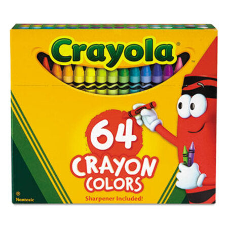 Crayola® Classic Color Crayons in Flip-Top Pack with Sharpener, 64 Colors/Pack - Box of 1 - CYO-52064D-BX