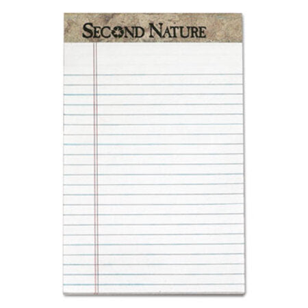 TOPS™ Second Nature Recycled Ruled Pads, Narrow Rule, 50 White 5 x 8 Sheets, Dozen - DZ/1 - TOP-74830-DZ