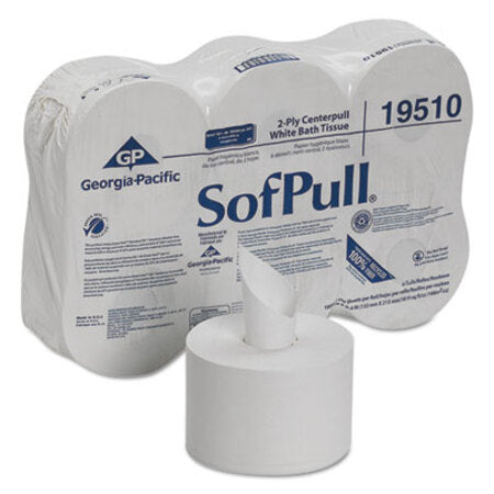 Georgia Pacific® Professional High Capacity Center Pull Tissue, Septic Safe, 2-Ply, White, 1,000/Roll, 6 Rolls/Carton - CT/1 - GPC-19510-CT