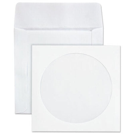 Quality Park™ CD/DVD Sleeves, 1 Disc Capacity, White, 100/Box - Box of 1 - QUA-62903-BX