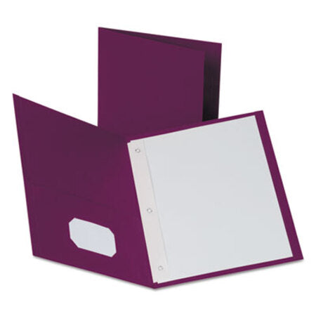 Oxford™ Twin-Pocket Folders with 3 Fasteners, 0.5" Capacity, 11 x 8.5, Burgundy, 25/Box - Box of 1 - OXF-57757-BX