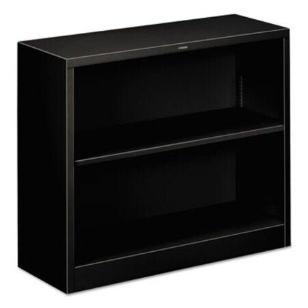 HON® Metal Bookcase, Two-Shelf, 34.5w x 12.63d x 29h, Black - Each - HON-S30ABCP-EA