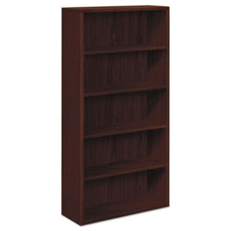 HON® 10500 Series Laminate Bookcase, Five-Shelf, 36w x 13.13d x 71h, Mahogany - Each - HON-105535NN-EA