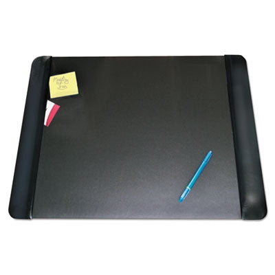 Artistic® Executive Desk Pad with Antimicrobial Protection, Leather-Like Side Panels, 24 x 19, Black - Each - AOP-413841-EA
