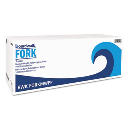 Boardwalk® Mediumweight Polypropylene Cutlery, Fork, White, 1000/Carton - CT/1 - BWK-FORKMWPP-CT