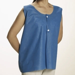 Graham Medical Products Exam Vest Blue / White One Size Fits Most Front Opening Snap Closure Unisex - Case of 75 - 70218N-CS