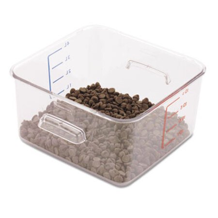 Rubbermaid® Commercial SpaceSaver Square Containers, 4 qt, 8.8 x 8.75 x 4.75, Clear, Plastic - Each - RCP-6304CLE-EA