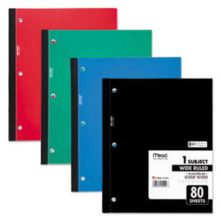 Mead® Wireless Neatbook Notebook, 1-Subject, Wide/Legal Rule, Randomly Assorted Cover Color, (80) 10.5 x 8 Sheets - Each - MEA-05222-EA