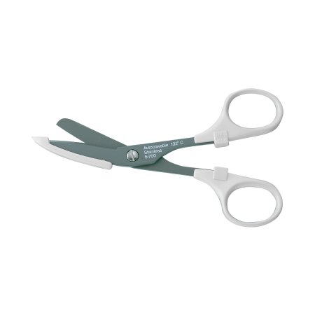 Integra Lifesciences Bandage Scissors Miltex® Nurse 5-1/2 Inch Length Surgical Grade Fluoride Coated Stainless Steel / Plastic NonSterile Finger Ring Handle Angled Blade Blunt Tip / Blunt Tip - Each - 5-700-EA
