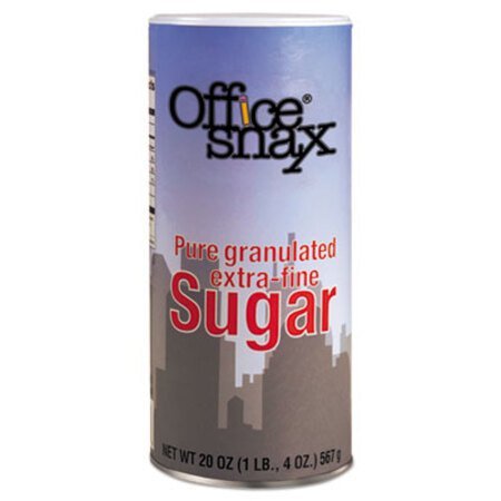 Office Snax® Reclosable Canister of Sugar, 20oz, 24/Carton - CT/1 - OFX-00019CT-CT