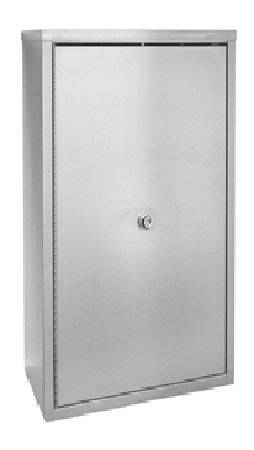 Omnimed Narcotics Control Cabinet Wall Mount 22 Gauge Stainless Steel / Aluminum Shelves 4 Shelves Key Lock - Each - 181681-EA