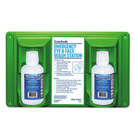 Boardwalk® Emergency Eyewash Station, 16 oz Bottle, 2 Bottles/Station - KT/1 - BWK-54842-KT