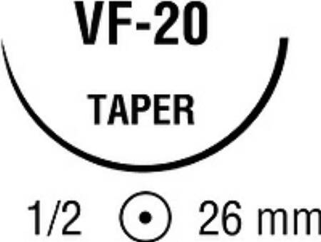 Medtronic MITG Nonabsorbable Suture with Needle Surgipro™ Polypropylene VF-20 1/2 Circle Taper Point Needle Size 2 - 0 Monofilament - Box of 1 - VP-151-BX