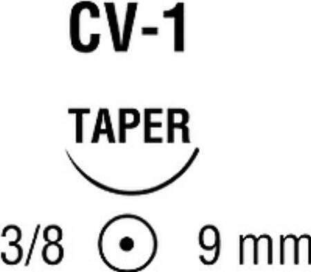 Covidien Nonabsorbable Suture with Needle Surgipro™ II Polypropylene CV-1 3/8 Circle Taper Point Needle Size 6 - 0 Monofilament - Box of 36 - VP-73-X-BX