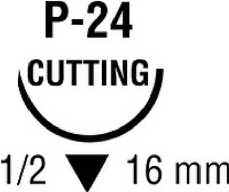 Covidien Absorbable Suture with Needle Polysorb™ Polyester P-24 1/2 Circle Reverse Cutting Needle Size 4 - 0 Braided - Box of 1 - SL-5633-BX