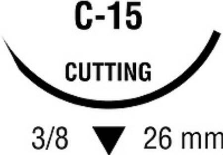 Covidien Nonabsorbable Suture with Needle Surgipro™ Polypropylene C-15 3/8 Circle Reverse Cutting Needle Size 2 - 0 Monofilament - Box of 36 - SP-868-BX