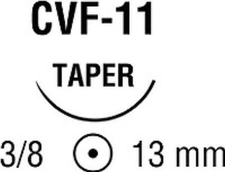 Covidien Nonabsorbable Suture with Needle Surgipro™ II Polypropylene CVF-11 3/8 Circle Taper Point Needle Size 5 - 0 Monofilament - Box of 36 - VPF-720-X-BX