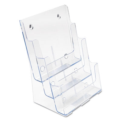Deflecto® 3-Compartment DocuHolder, Magazine Size, 9.5w x 6.25d x 12.63, Clear - Each - DEF-77301-EA