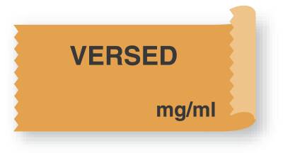 United Ad Label Drug Label UAL™ Anesthesia Label Tape Versed mg/mL Orange 1/2 X 1 Inch - Each - ULTA013-EA