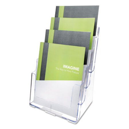 Deflecto® 4-Compartment DocuHolder, Magazine Size, 9.38w x 7d x 13.63h, Clear - Each - DEF-77441-EA