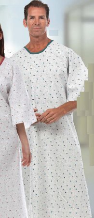 Fashion Seal Uniforms Patient Exam Gown Medium / Large Light Blue Reusable - Each - 744-L-EA