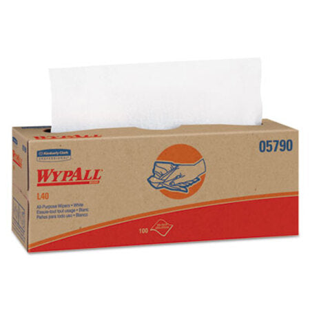 WypAll® L40 Towels, POP-UP Box, 16.4 x 9.8, White, 100/Box, 9 Boxes/Carton - CT/1 - KCC-05790-CT