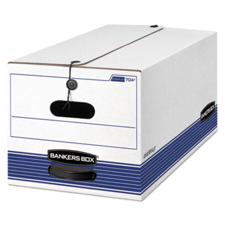 Bankers Box® STOR/FILE Medium-Duty Strength Storage Boxes, Letter Files, 12.25" x 24.13" x 10.75", White/Blue, 12/Carton - CT/1 - FEL-00704-CT