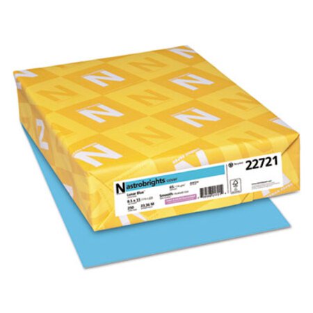 Astrobrights® Color Cardstock, 65 lb Cover Weight, 8.5 x 11, Lunar Blue, 250/Pack - Pack of 1 - WAU-22721-PK