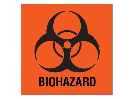 Shamrock Scientific Pre-Printed Label Shamrock Warning Label Fluorescent Red Biohazard / Symbol Black Biohazard 1 X 1 Inch - Roll of 1 - SBH-8-RL