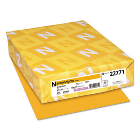 Astrobrights® Color Cardstock, 65 lb Cover Weight, 8.5 x 11, Galaxy Gold, 250/Pack - Pack of 1 - WAU-22771-PK