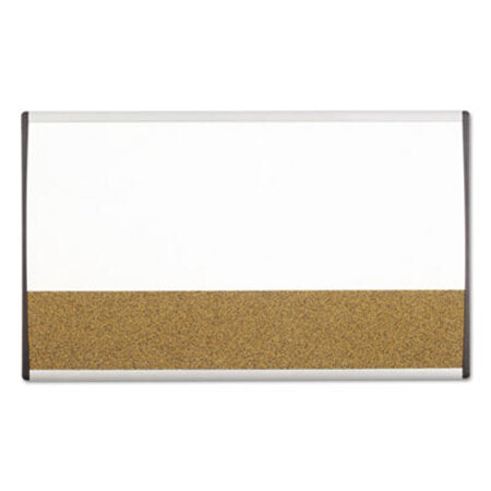 Quartet® ARC Frame Cubicle Dry Erase/Cork Board, 30 x 18, Natural/White Surface, Silver Aluminum Frame - Each - QRT-ARCCB3018-EA