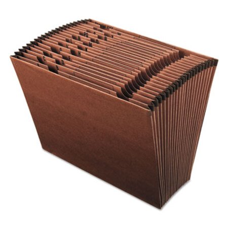 Pendaflex® Earthwise by Pendaflex Recycled Indexed Expanding File, 21 Sections, 1/12-Cut Tabs, Letter Size, Red Fiber - Each - PFX-ER17A-EA