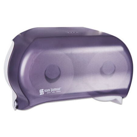 San Jamar® VersaTwin Tissue Dispenser, Classic, 8 x 5.75 x 12.75, Transparent Black Pearl - Each - SJM-R3600TBK-EA