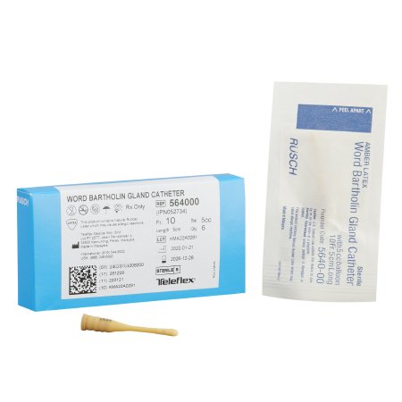 Teleflex LLC Gland Catheter 10 Fr. 5 cc Balloon Word Bartholin Style 5 cm Length - Each - 564000-EA